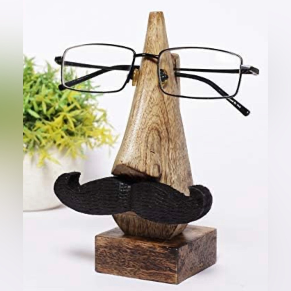 NEW Wooden Mustache Glasses Holder - Picture 3 of 3
